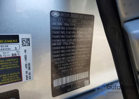 2018 Land Rover Range Rover Supercharged z USA, uszkodzony, nr VIN SALGS2RE6JA390285